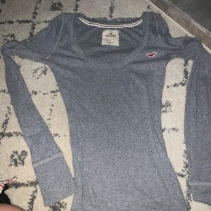 Grey ribbed Hollister long sleeve